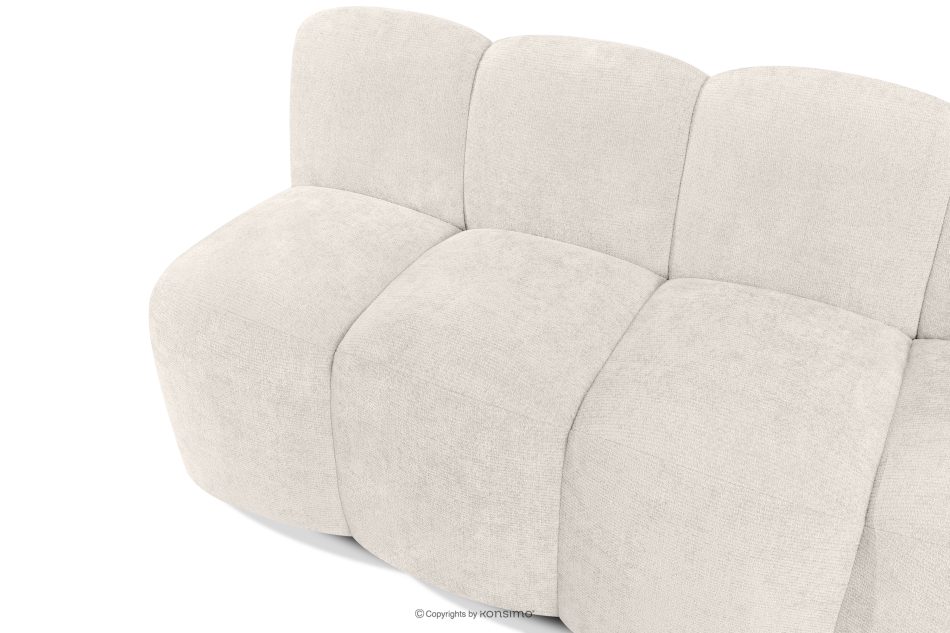 BRESCO Gepolsterte Esszimmerbank 160 cm cremefarbener Chenille-Stoff cremefarben - Foto 4