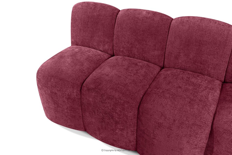 BRESCO Gepolsterte Esszimmerbank 160 cm burgunderroter Chenille-Stoff bordeauxrot - Foto 4