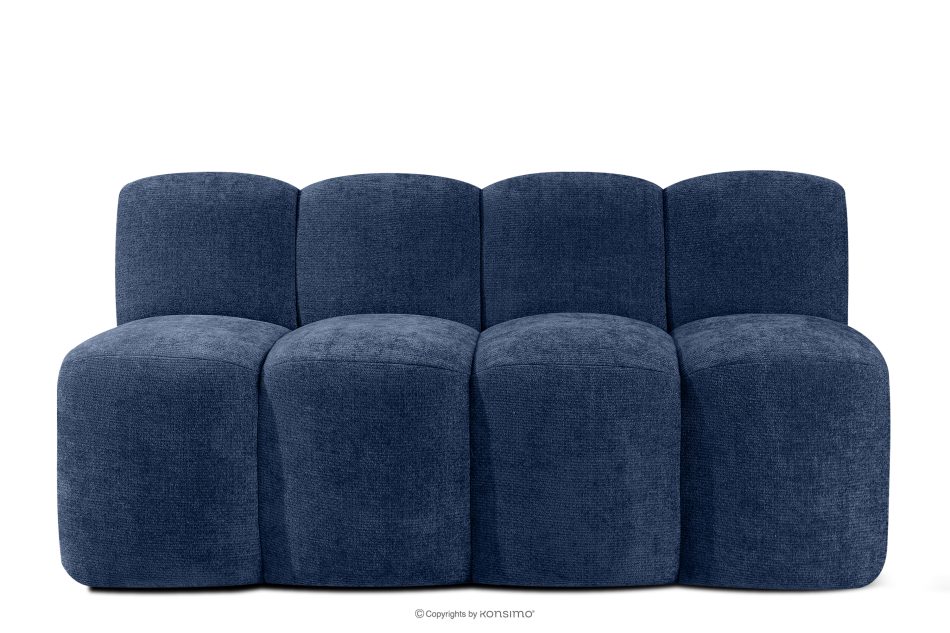BRESCO Gepolsterte Esszimmerbank 160 cm dunkelblauer Chenille-Stoff marineblau - Foto 0