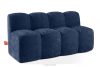 BRESCO Gepolsterte Esszimmerbank 160 cm dunkelblauer Chenille-Stoff marineblau - Foto 3