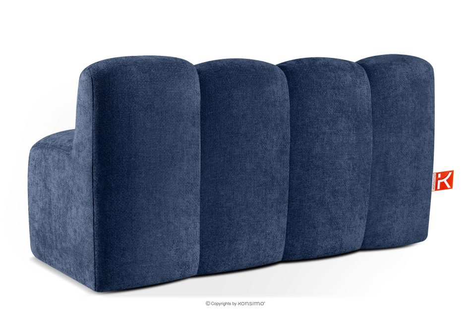 BRESCO Gepolsterte Esszimmerbank 160 cm dunkelblauer Chenille-Stoff marineblau - Foto 3