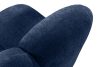 BRESCO Gepolsterte Esszimmerbank 160 cm dunkelblauer Chenille-Stoff marineblau - Foto 7