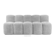 Gepolsterte Bank mit Rückenlehne 200 cm hellgrauer Chenille-Stoff