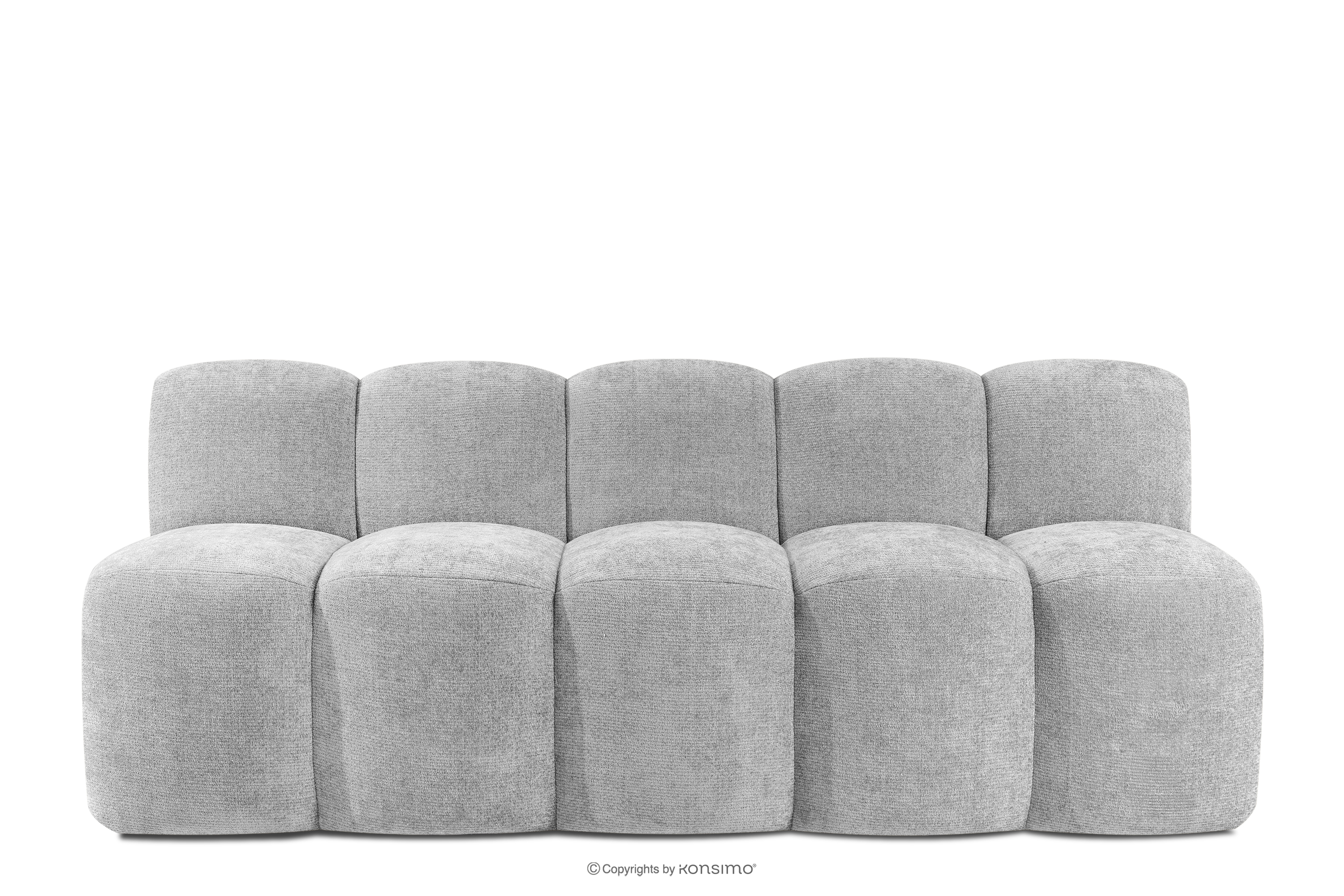 Gepolsterte Bank mit Rückenlehne 200 cm hellgrauer Chenille-Stoff