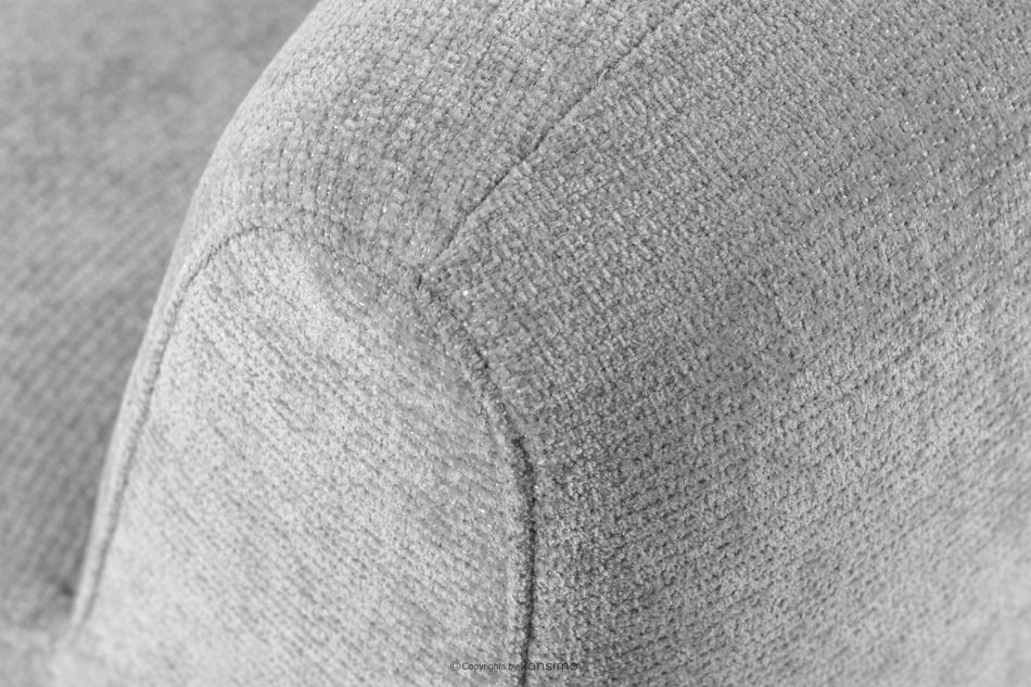 BRESCO Gepolsterte Bank mit Rückenlehne 200 cm hellgrauer Chenille-Stoff hellgrau - Foto 7