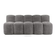 Gepolsterte Bank mit Rückenlehne 200 cm dunkelgrauer Chenille-Stoff