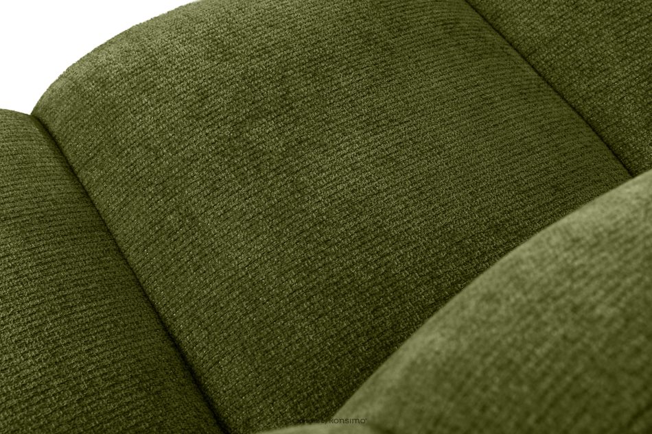 BRESCO Gepolsterte Bank mit Rückenlehne 200 cm olivgrüner Chenille-Stoff olivgrün - Foto 5