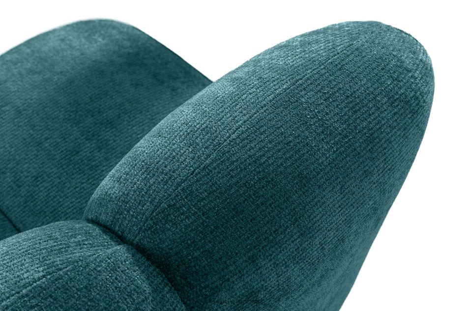 BRESCO Gepolsterte Bank mit Rückenlehne 200 cm marineblauer Chenille-Stoff meerblau - Foto 6