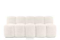 Gepolsterte Bank mit Rückenlehne 200 cm cremefarbener Chenille-Stoff