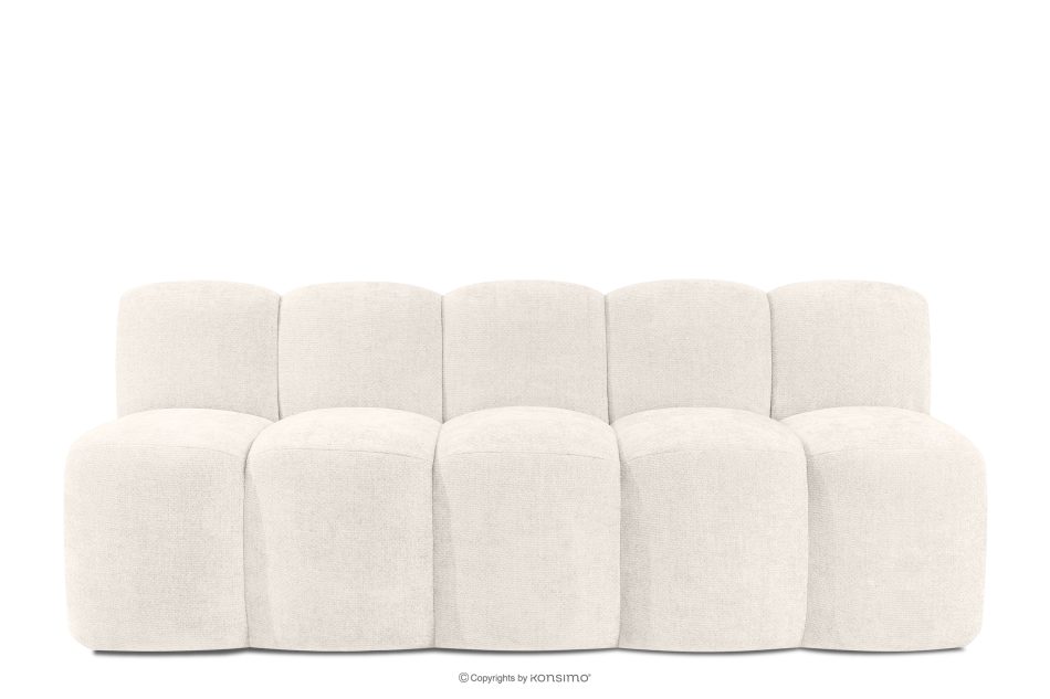 BRESCO Gepolsterte Bank mit Rückenlehne 200 cm cremefarbener Chenille-Stoff cremefarben - Foto 0