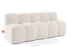 BRESCO Gepolsterte Bank mit Rückenlehne 200 cm cremefarbener Chenille-Stoff cremefarben - Foto 3