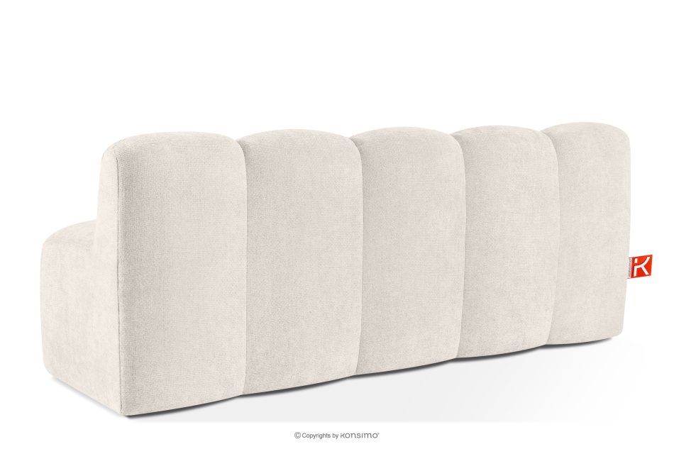 BRESCO Gepolsterte Bank mit Rückenlehne 200 cm cremefarbener Chenille-Stoff cremefarben - Foto 3