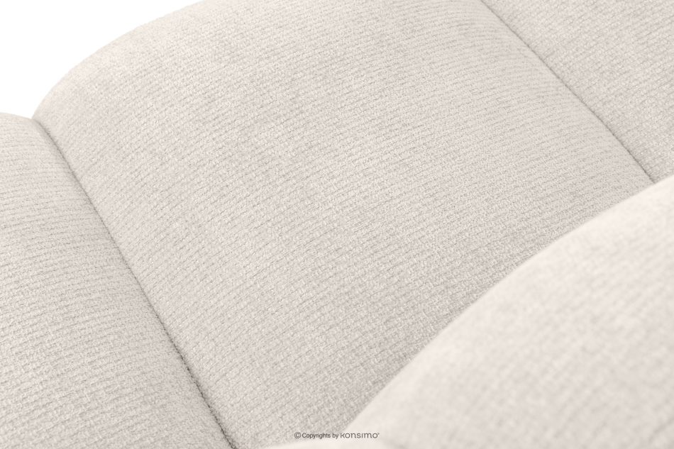 BRESCO Gepolsterte Bank mit Rückenlehne 200 cm cremefarbener Chenille-Stoff cremefarben - Foto 5