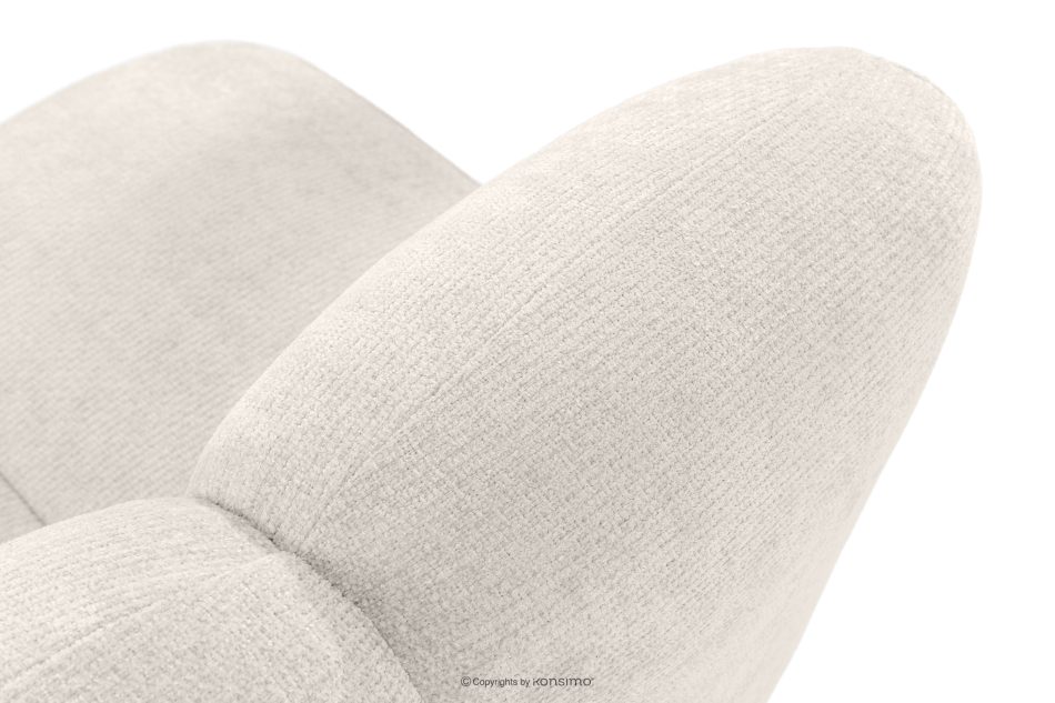 BRESCO Gepolsterte Bank mit Rückenlehne 200 cm cremefarbener Chenille-Stoff cremefarben - Foto 6