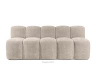 Gepolsterte Bank mit Rückenlehne 200 cm beiger Chenille-Stoff