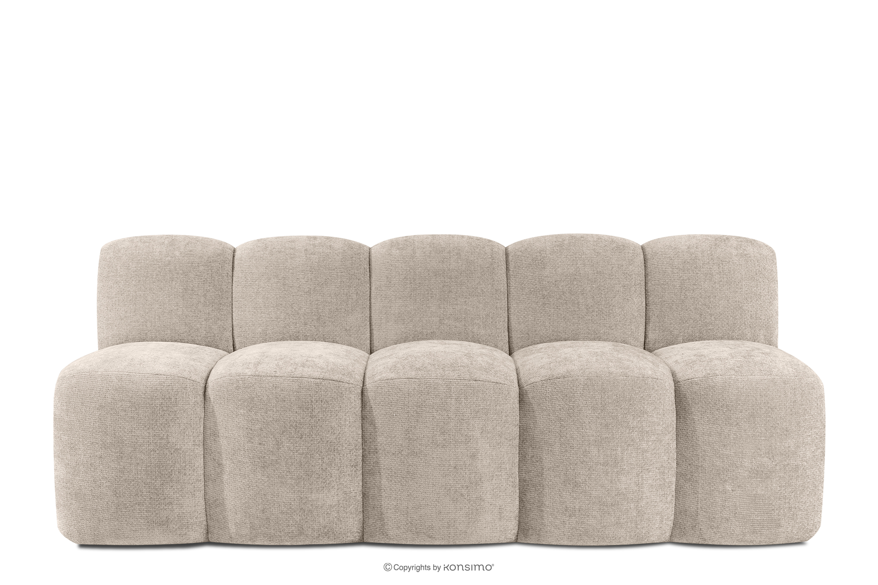 Gepolsterte Bank mit Rückenlehne 200 cm beiger Chenille-Stoff