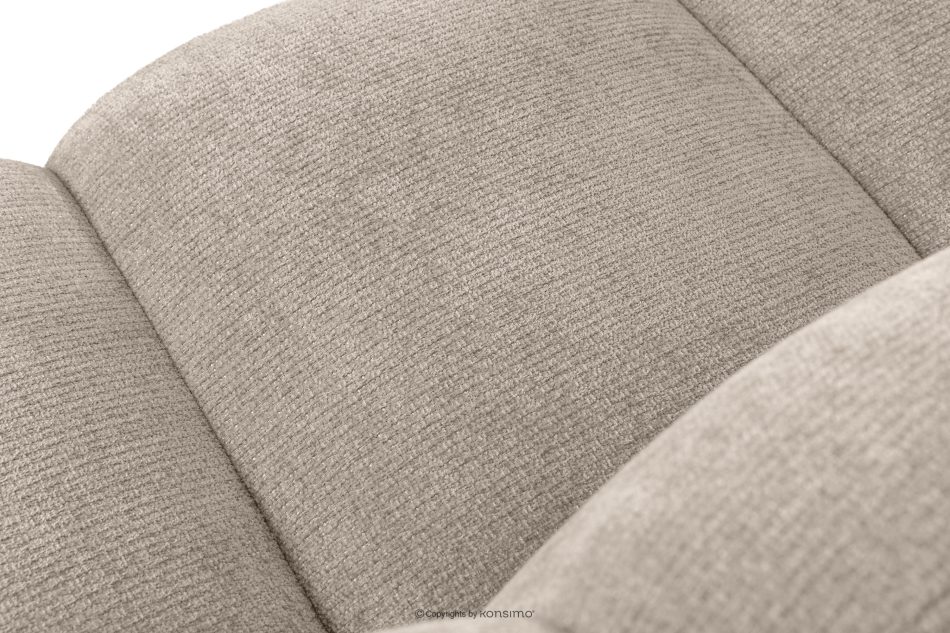 BRESCO Gepolsterte Bank mit Rückenlehne 200 cm beiger Chenille-Stoff beige - Foto 5