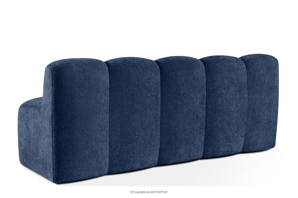 BRESCO Gepolsterte Bank mit Rückenlehne 200 cm dunkelblauer Chenille-Stoff marineblau - Foto 3