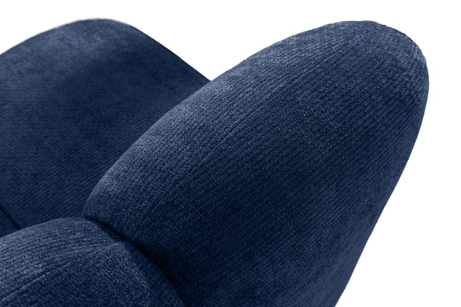 BRESCO Gepolsterte Bank mit Rückenlehne 200 cm dunkelblauer Chenille-Stoff marineblau - Foto 6