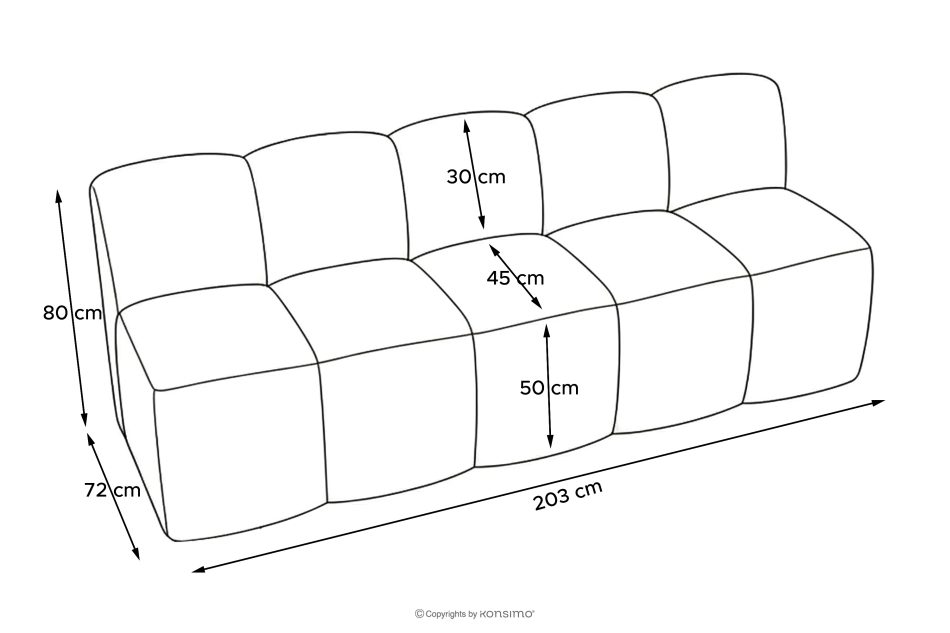 BRESCO Gepolsterte Bank mit Rückenlehne 200 cm dunkelgrauer Chenille-Stoff dunkelgrau - Foto 10
