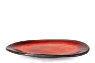 Handglasierter Speiseteller rot