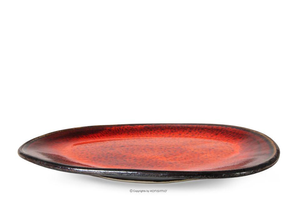 PRIMA Handglasierter Speiseteller rot rot - Foto 0