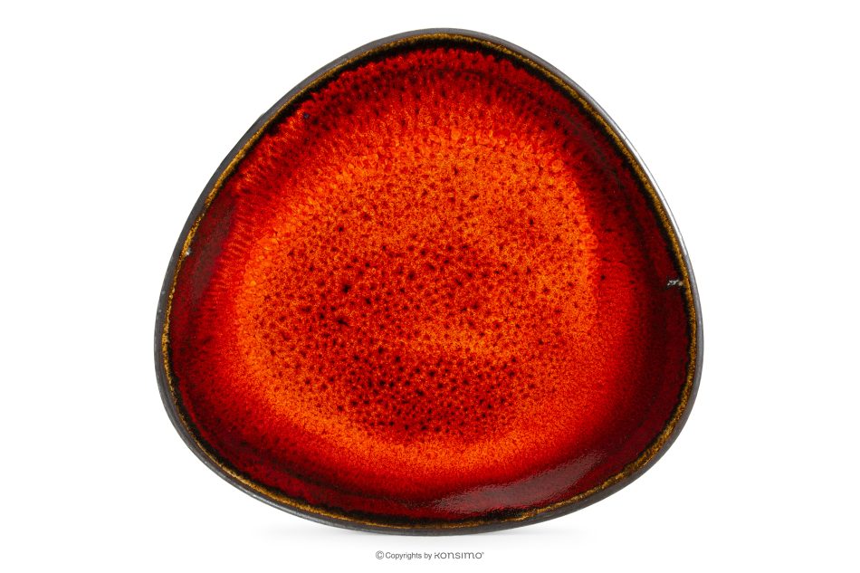 PRIMA Handglasierter Speiseteller rot rot - Foto 4