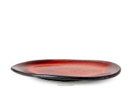 Handglasierter Dessertteller rot