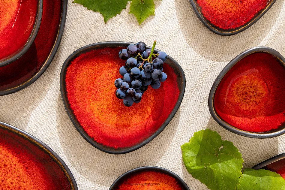 PRIMA Handglasierter Frühstücksteller rot rot - Foto 1