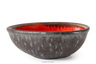 Handglasierte Schale rot