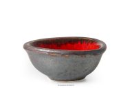 Handglasierte Dip-Schale rot