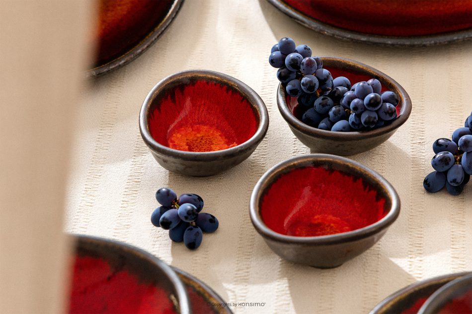 PRIMA Handglasierte Dip-Schale rot rot - Foto 1