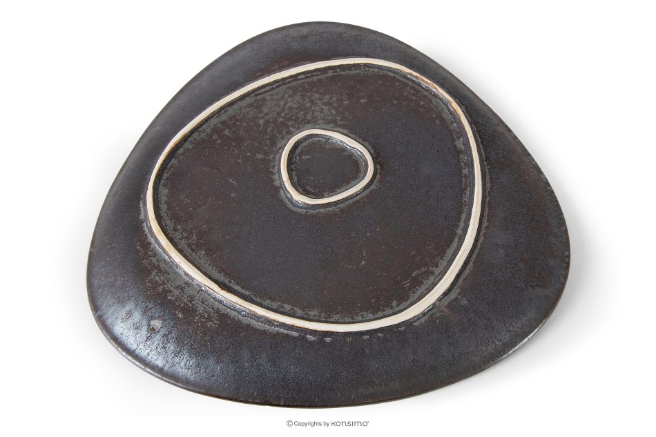 PRIMA Flacher Servierteller handglasiert rot rot - Foto 3