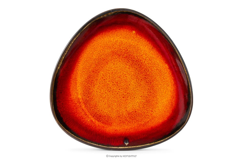 PRIMA Flacher Servierteller handglasiert rot rot - Foto 4