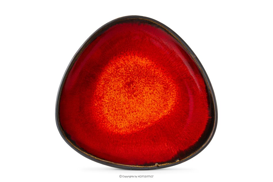 PRIMA Handglasierte tiefe Servierplatte rot rot - Foto 4