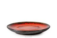 Handglasierte Espressotasse Untertasse rot