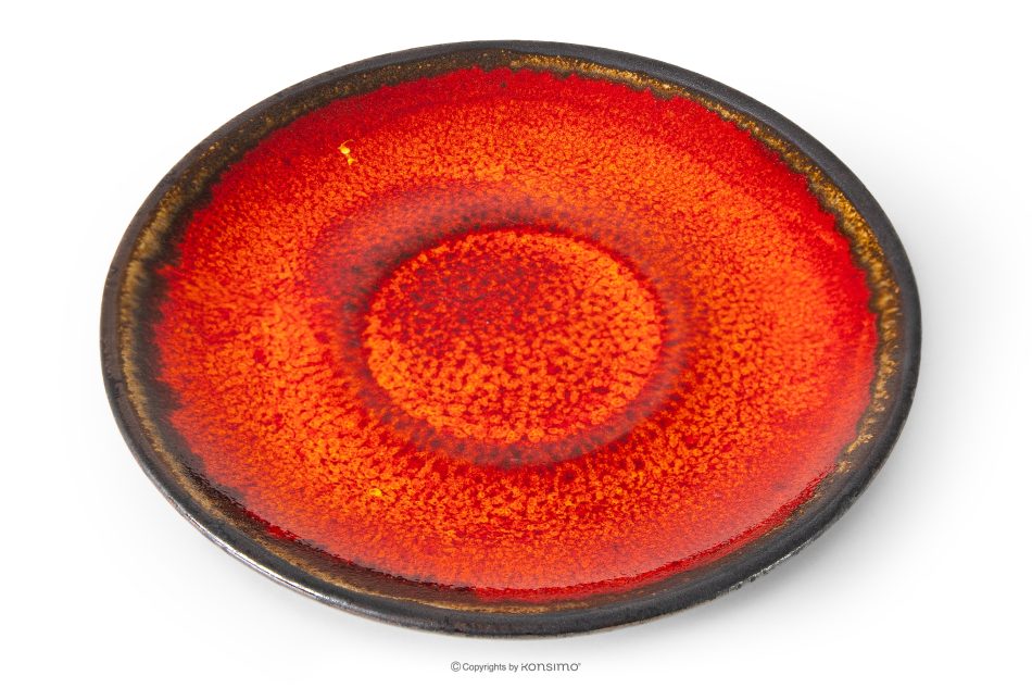 PRIMA Handglasierte Espressotasse Untertasse rot rot - Foto 2