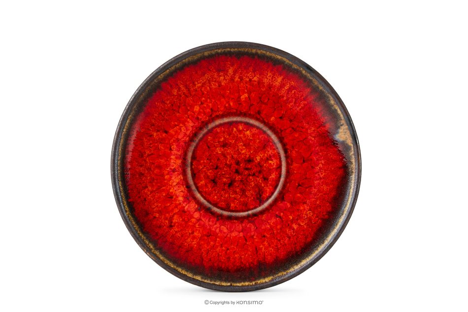 PRIMA Espressotasse Untertasse handglasiert rot rot - Foto 4