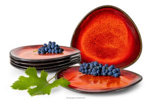 PRIMA, https://konsimo.de/kollektion/prima/ Handglasierte Keramik Speiseteller 6 Stück rot rot - Foto