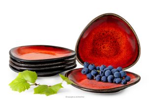 PRIMA, https://konsimo.de/kollektion/prima/ Handglasierte Keramik Frühstücksteller 6 Stück rot rot - Foto