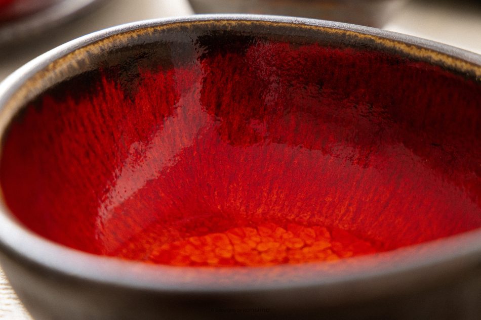 PRIMA Handglasierte Keramikschale 6 Stück rot rot - Foto 12