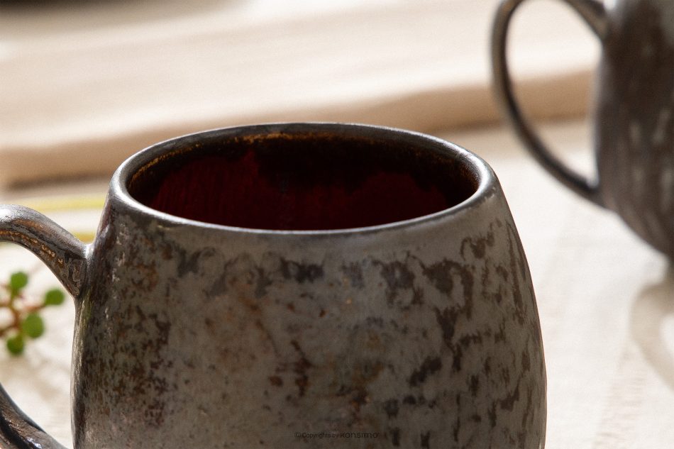 PRIMA Handglasierter Keramikbecher 6 Stück rot rot - Foto 10