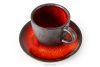 PRIMA Espressotasse mit Untertasse aus Keramik handglasiert 6 Stück rot rot - Foto 4