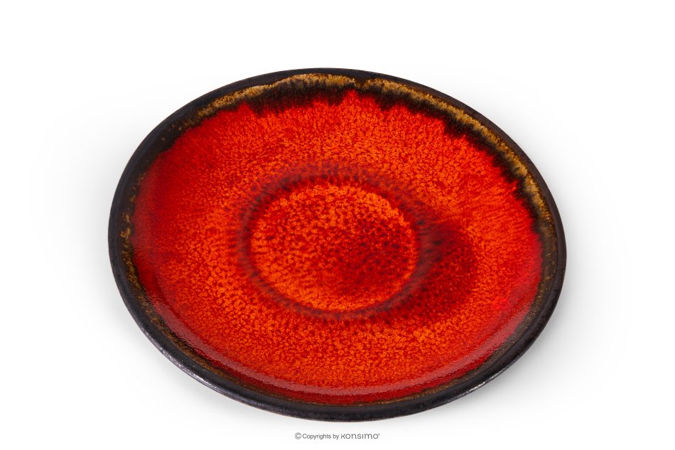 PRIMA Espressotasse mit Untertasse aus Keramik handglasiert 6 Stück rot rot - Foto 6