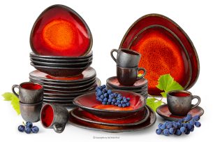 PRIMA, https://konsimo.de/kollektion/prima/ Handglasiertes Geschirr-Set und Kaffeeservice für 6 Personen (30 tlg.) rot rot - Foto