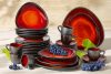 PRIMA Handglasiertes Geschirr-Set und Kaffeeservice für 6 Personen (30 tlg.) rot rot - Foto 2