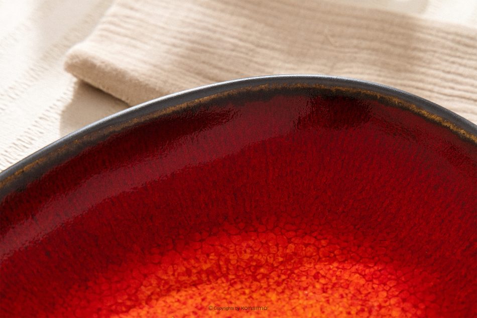 PRIMA Kombiservice aus handglasierter Keramik für 6 Personen (36 tlg.) rot rot - Foto 25