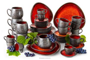 PRIMA, https://konsimo.de/kollektion/prima/ Kaffeeservice mit Frühstücksset für 6 Personen (42 tlg.) rot rot - Foto