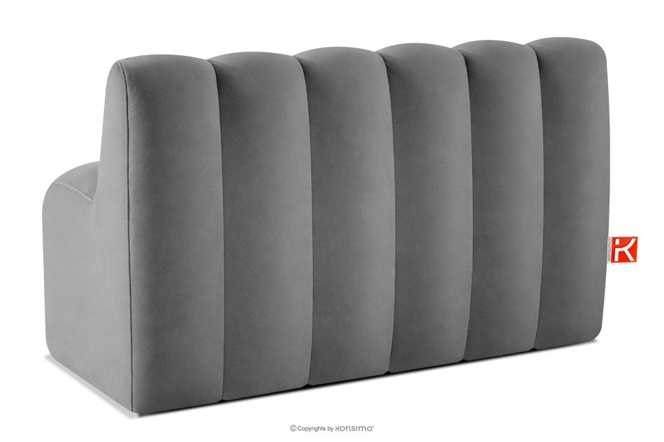 CORDA Gepolsterte Esszimmerbank 120 cm hellgrauer Velours hellgrau - Foto 3