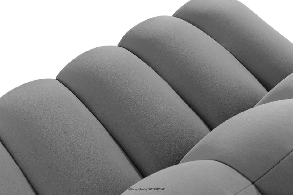 CORDA Gepolsterte Esszimmerbank 120 cm hellgrauer Velours hellgrau - Foto 5